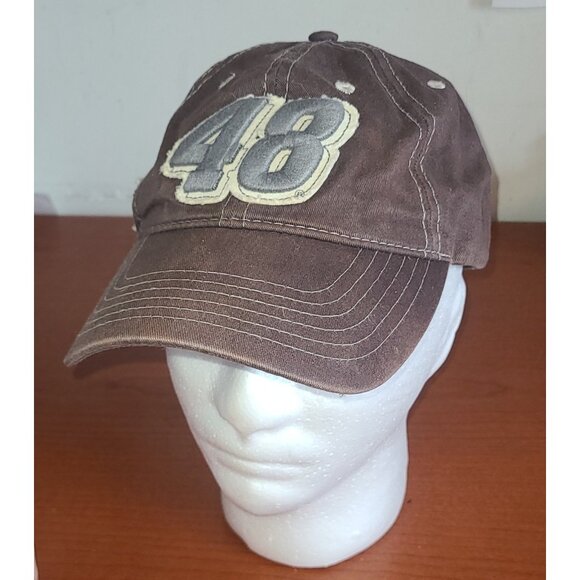 #48 NASCAR Baseball Cap Hat Jimmie Johnson Brown Adjustable - Picture 3 of 8